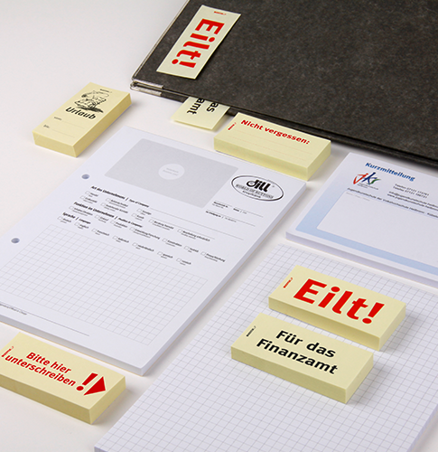 Funktionsnotizblöcke individuell bedruckt 