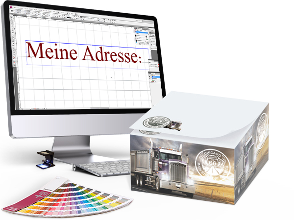 Gestaltung für Notizzettelklotz 4 Seiten und Einzelblatt