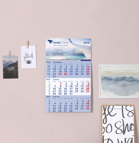 3-Monats-Wandkalender 
