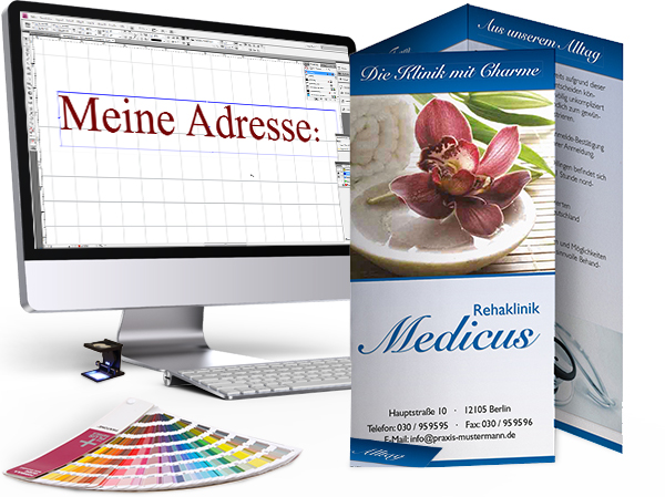 Gestaltung für 6-seitigen Faltflyer DIN Lang