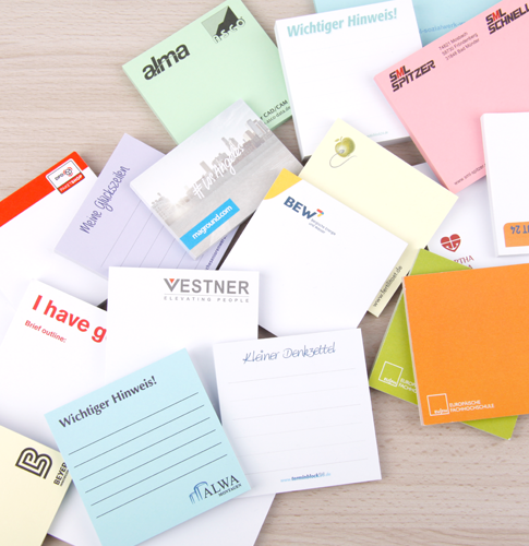 Haftnotizen mit eigenem Logo bedrucken