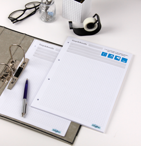 Gesprächsnotizblöcke individuell bedrucken 