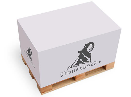 Notiz-Zettelklotz 12 x 8 x 6 cm im Siebdruck auf Mini-Holzpalette