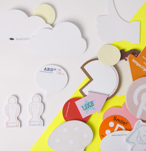 Haftnotizen formgestanzt bedruckt