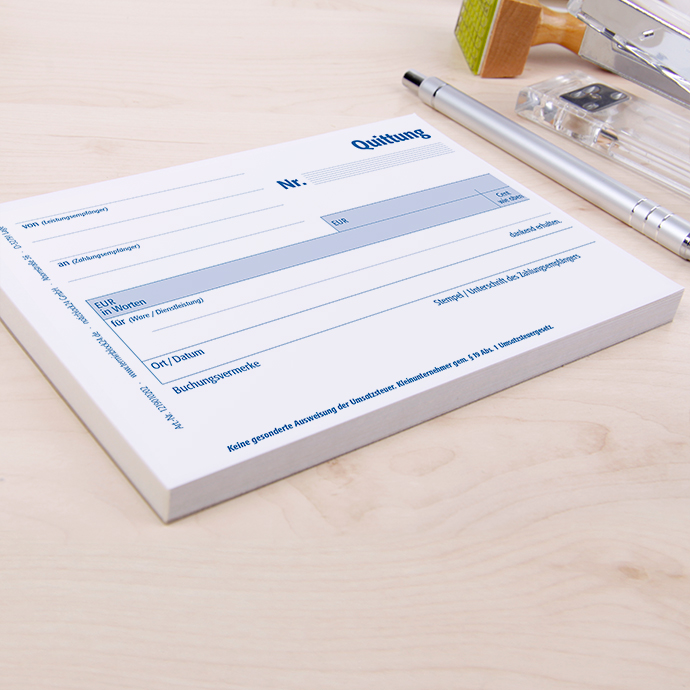 Quittungsblock für Kleinunternehmer