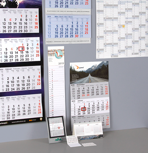 Kalender in verschiedenen Ausführungen