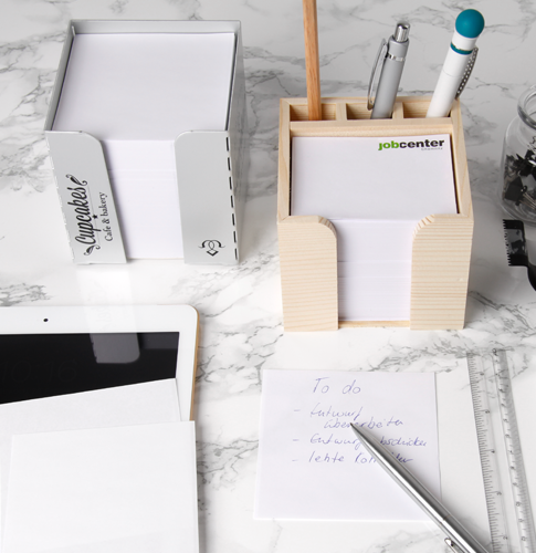 Zettelklotzprodukte und Zettelboxen