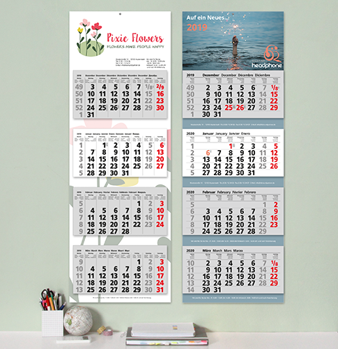 Werbekalender mit einzelnen Block pro Monat