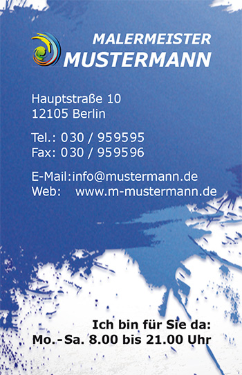 Visitenkarte "modern splash"