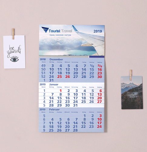 3-Monatskalender selbst gestaltet