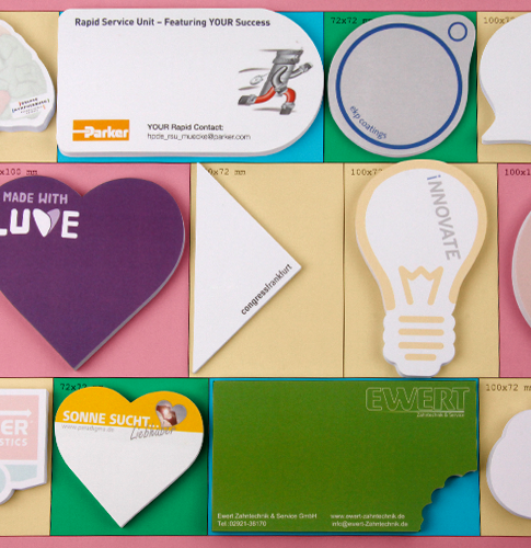 Haftnotizen in verschiedenen Formen