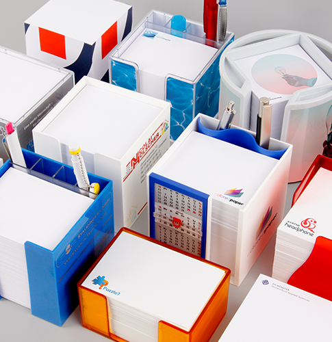 Zettelklötze als Träger von Werbebotschaften