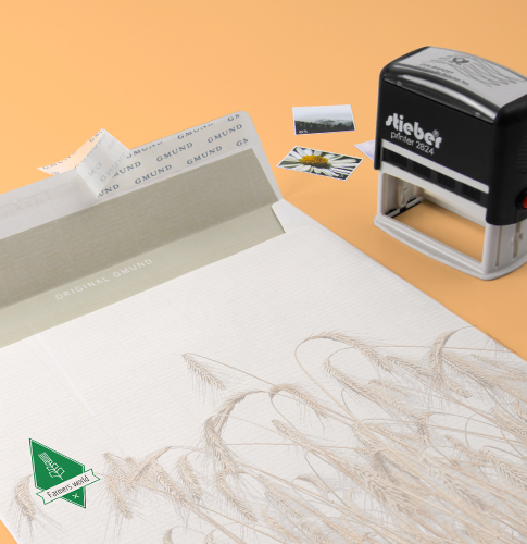 Briefumschlag C4 mit Fenster Original Gmund Vergé creme bedruckt