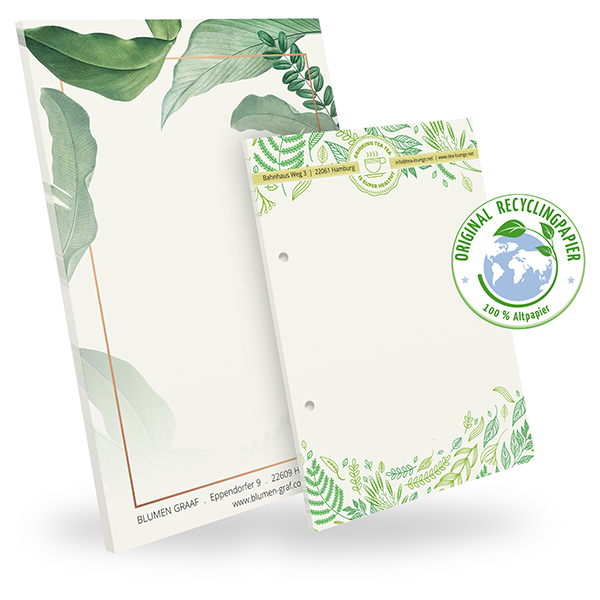 Notizblock Recycling