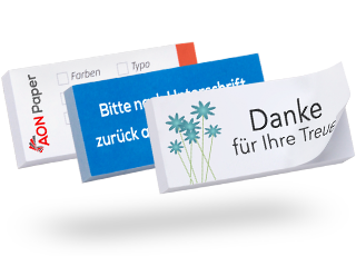 Business Haftnotizen mit eigenem Text und Logo