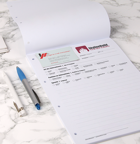 Messeberichtblock liniert individuell 