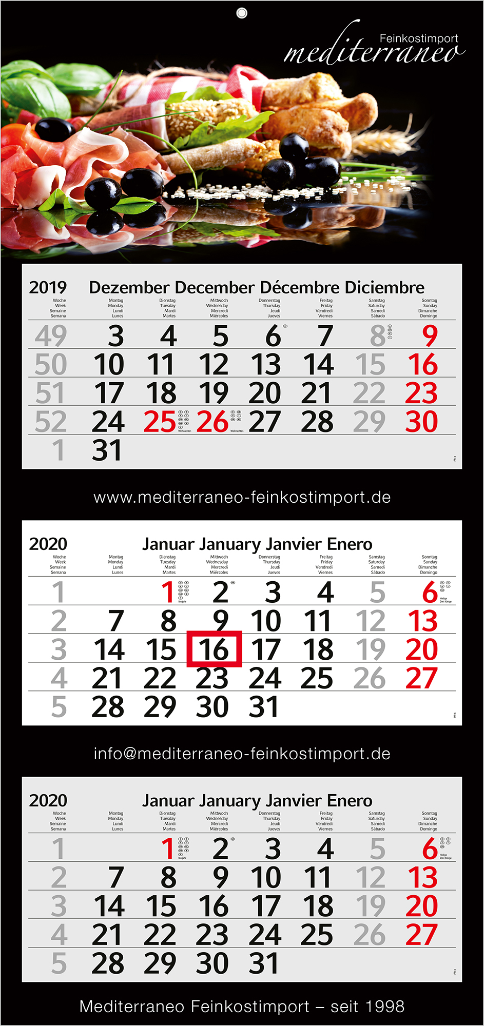 Wandkalender EasyMore Premium 3 