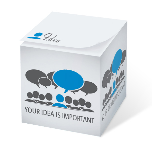 Notizzettelklötze 10x10x10 cm im Siebdruck